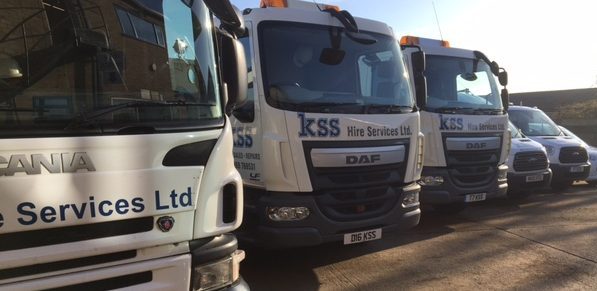 KSS Trucks in a line