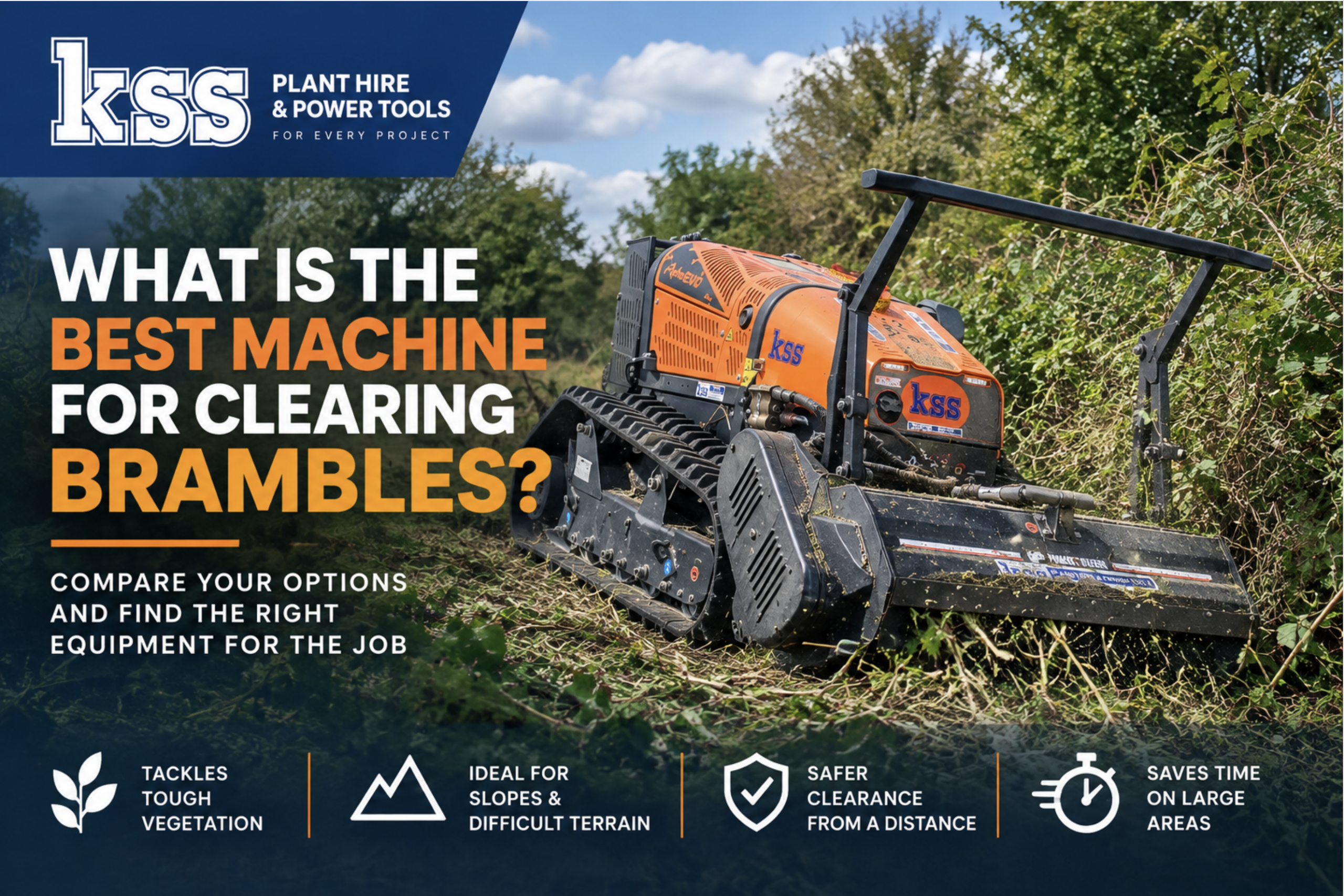 What is the best machine for clearing brambles? Compare brush cutters, flail mowers and the RoboEvo to find the right machine for the job. - Blog thumbnail